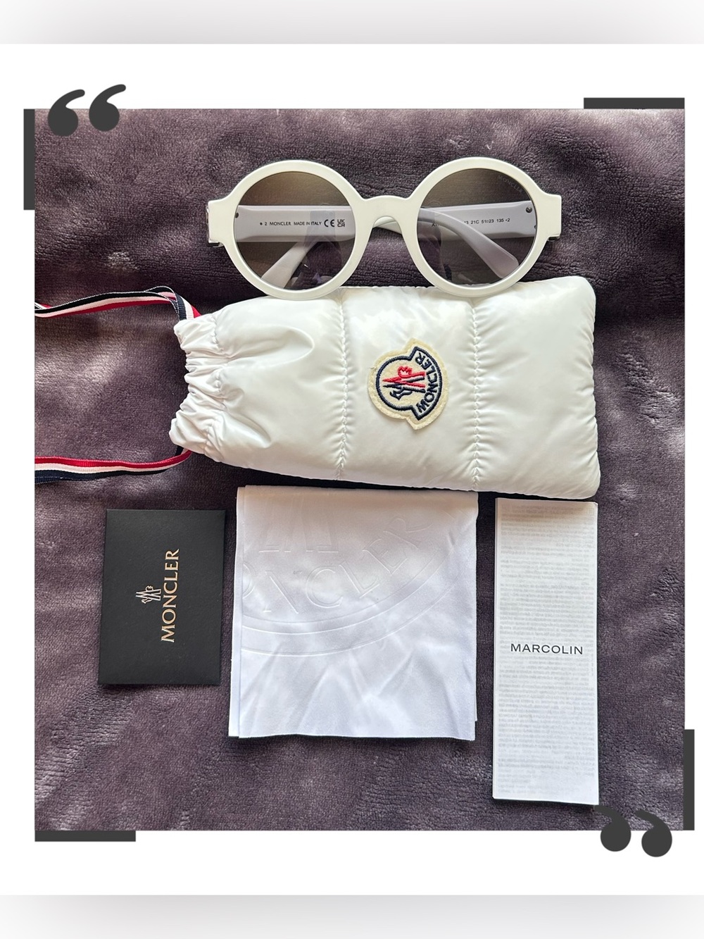 Moncler Atriom Round-Frame Grey Lens Sunglasses ML0243 White Avant Garde